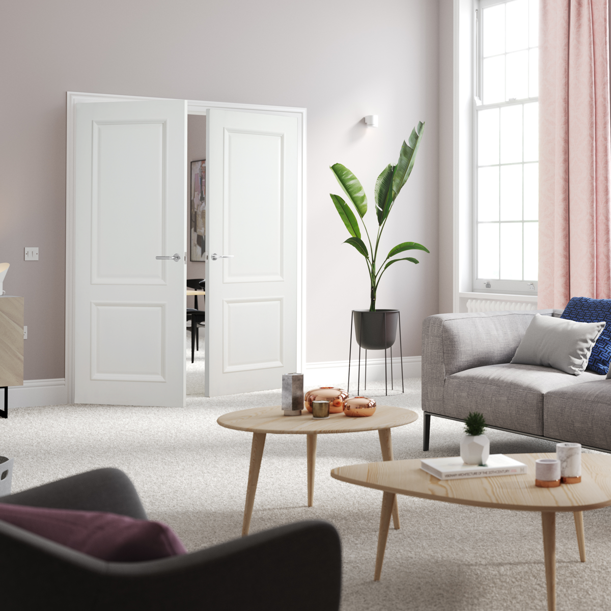 MONROE WHITE PRIMED 2P BOLECTION DOOR