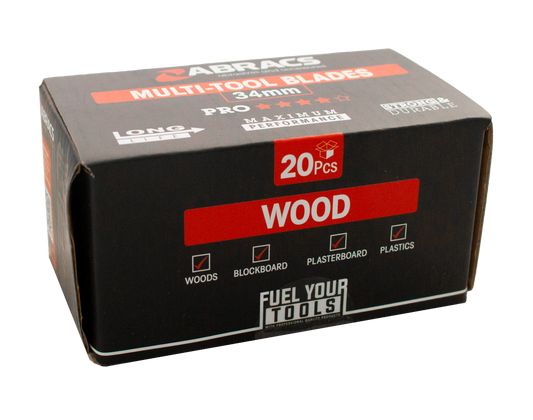 ABRACS 34MM MULTI-TOOL WOOD BLADE 20PC