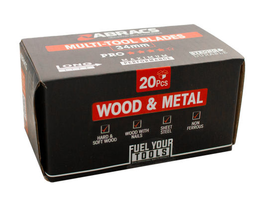 ABRACS 34MM MULTI-TOOL WOOD & METAL BLADE 20PC