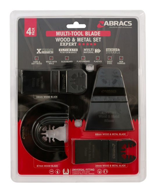 ABRACS 4pcs MULTI-TOOL WOOD & METAL SET