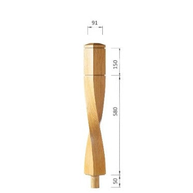 Milano Short Square Newel Post - Woodworkers.ie - 