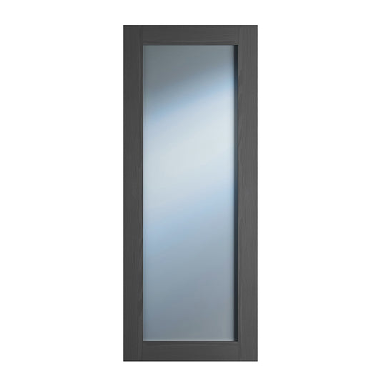 NOLITA GREY CLEAR GLASS PRE-FINISHED DOOR