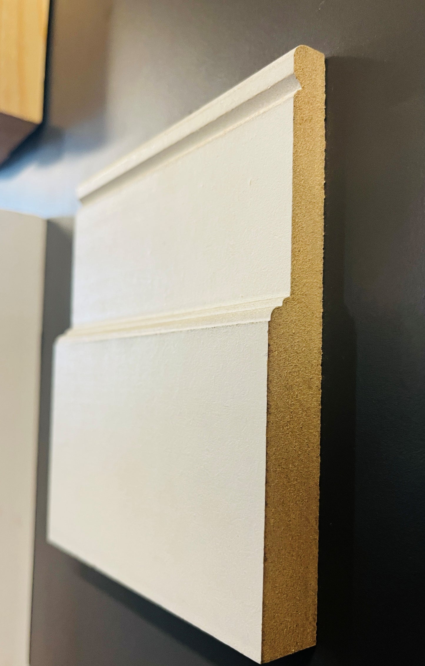 PRIMED M.D.F   2.44MT( 8FT) LENGTH - BASE PART  FOR 3 PART  ARCHITRAVE