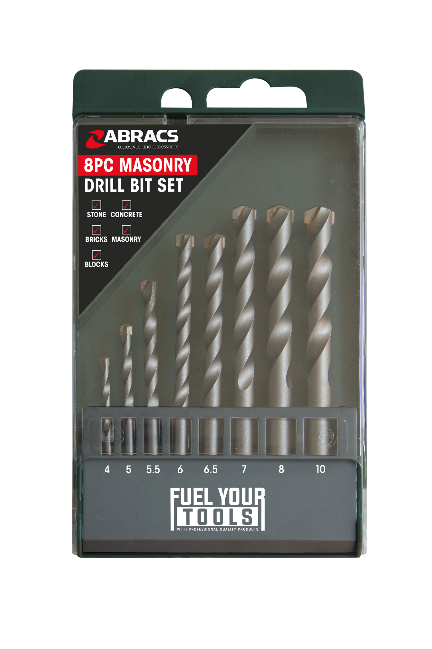ABRACS PERCUSSION MASONRY BIT 8pc SET
