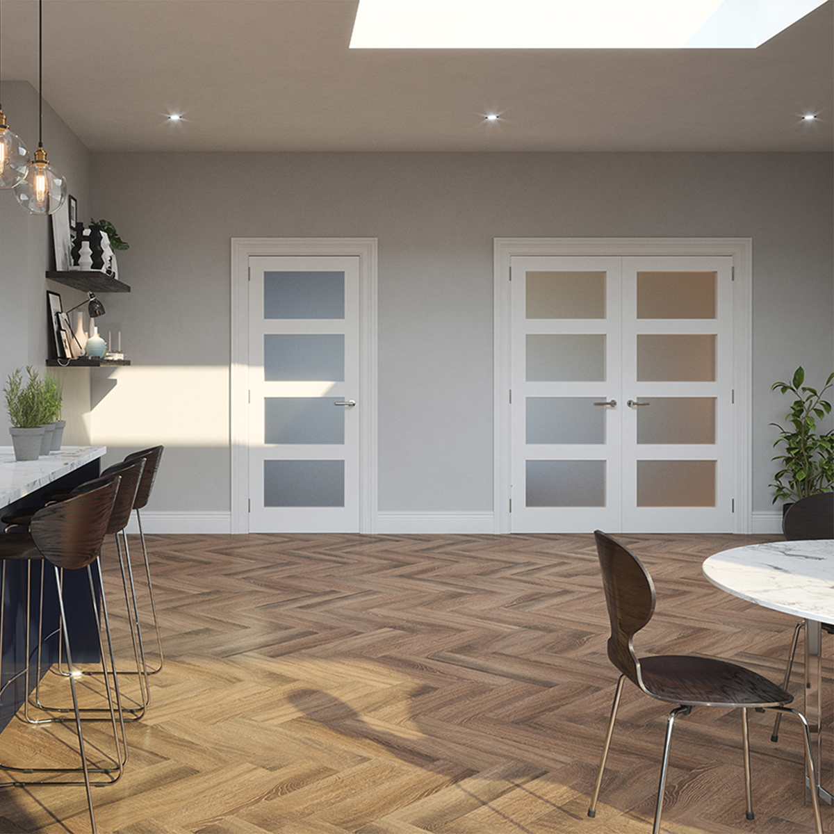 KIRKLAND PRIME SHAKER 4P ETCHGLASS DOOR
