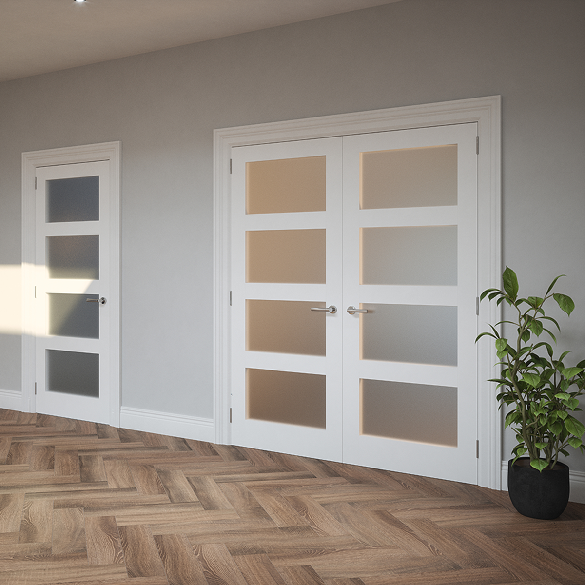 KIRKLAND PRIME SHAKER 4P ETCHGLASS DOOR