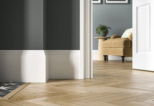 Primed Architrave Art  Deco Stepped  110mm  X 22mm   X 4.4mt - Woodworkers.ie - 