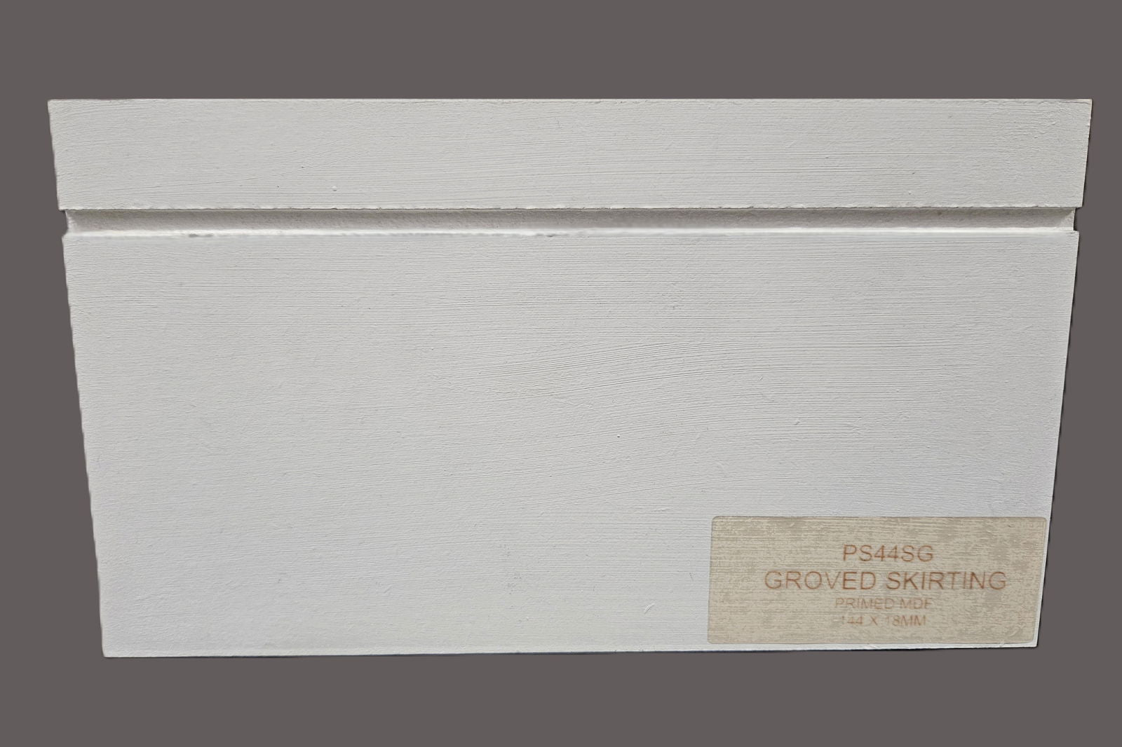 Primed M.D.F  Square Skirting Grooved 144 mm  X   4.4mt - Woodworkers.ie - 