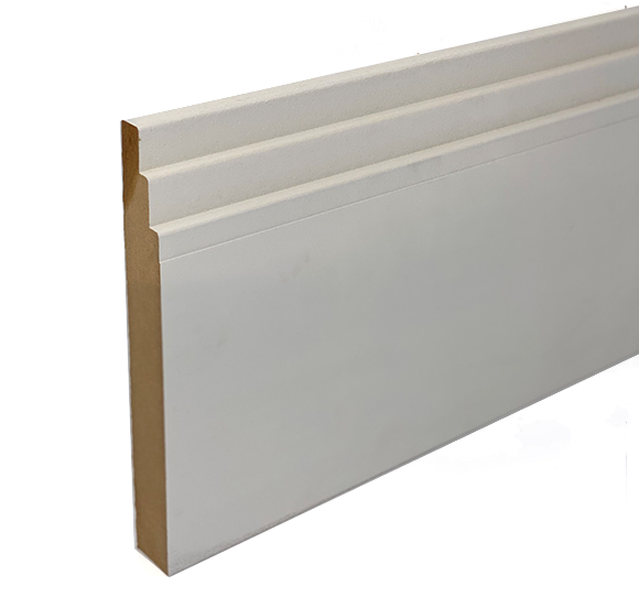 Primed Mdf Skirting Art Deco Stepped 194mm X 22mm X 4.4mt