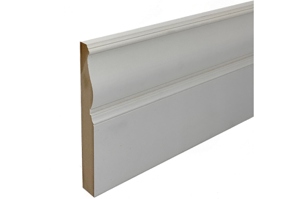 Primed Mdf Skirting  Edwardian   194mm X 22mm X 4.4mt - Woodworkers.ie - 