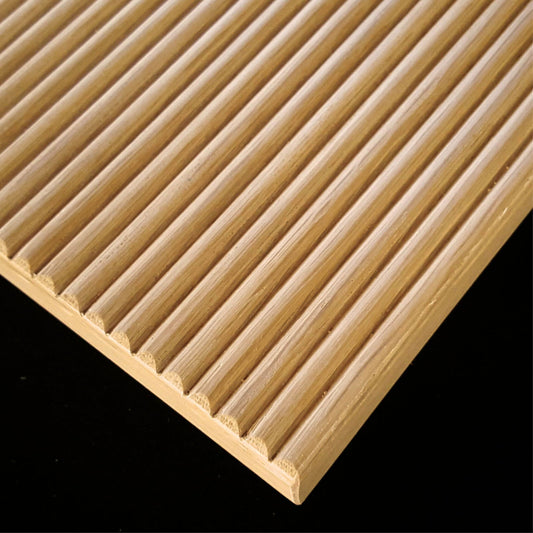 RIVA (8mm WIDE RIBS) RIBBED SOLID OAK  FLEXIBLE  2500mm X 1200mm X 3mm THICKNESS - Woodworkers.ie - 
