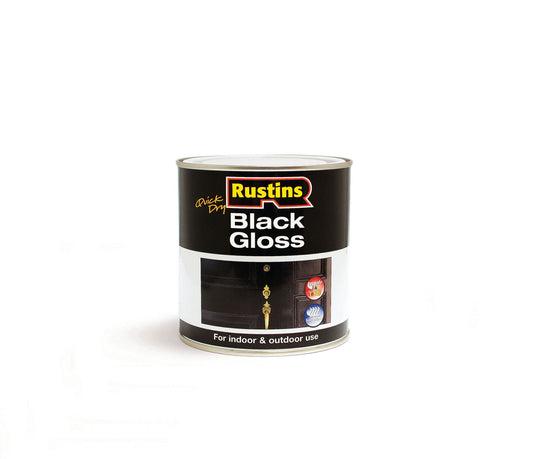 RUSTINS BLACK GLOSS 250 ML - Woodworkers.ie - 