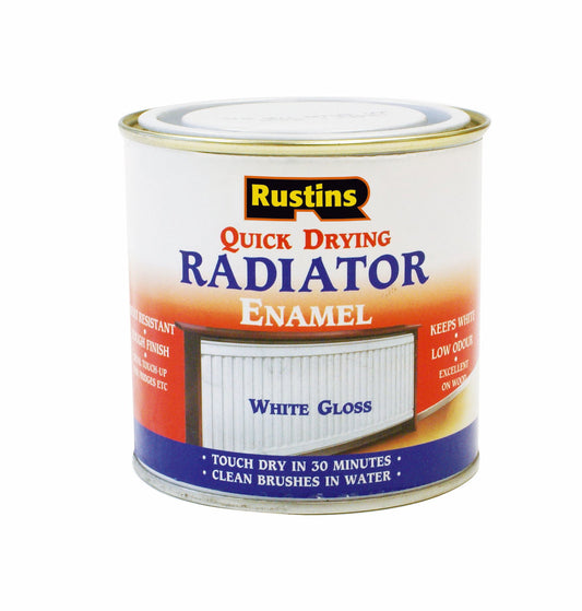 RUSTINS QUICK DRYING RADIATOR ENAMEL 250ML - Woodworkers.ie - 