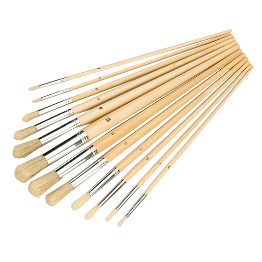 Round Tip Brush Set 12Pce - Woodworkers.ie - 