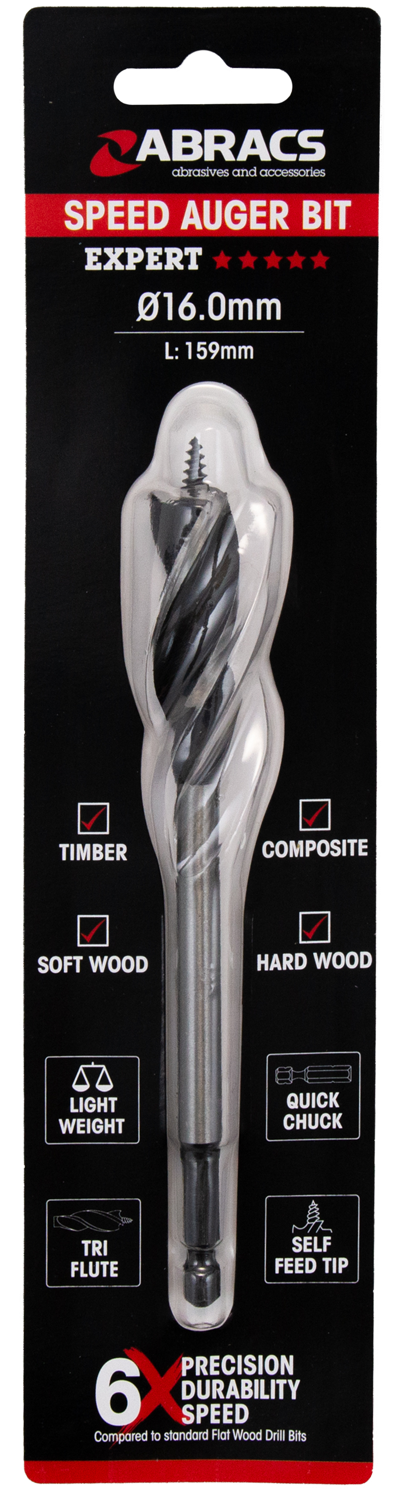 ABRACS SPEED AUGER WOOD BIT ( 7 VARIANTS)