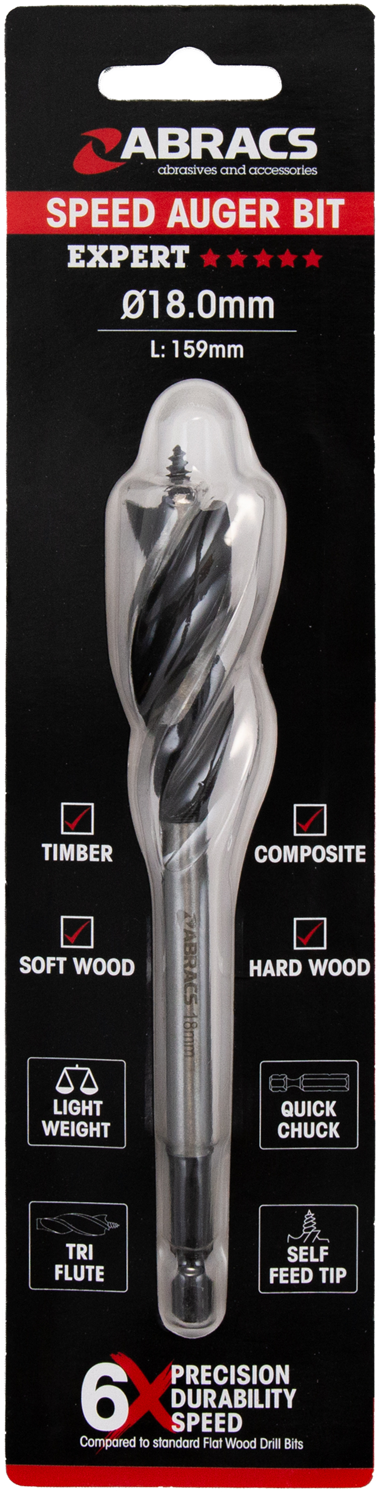 ABRACS SPEED AUGER WOOD BIT ( 7 VARIANTS)