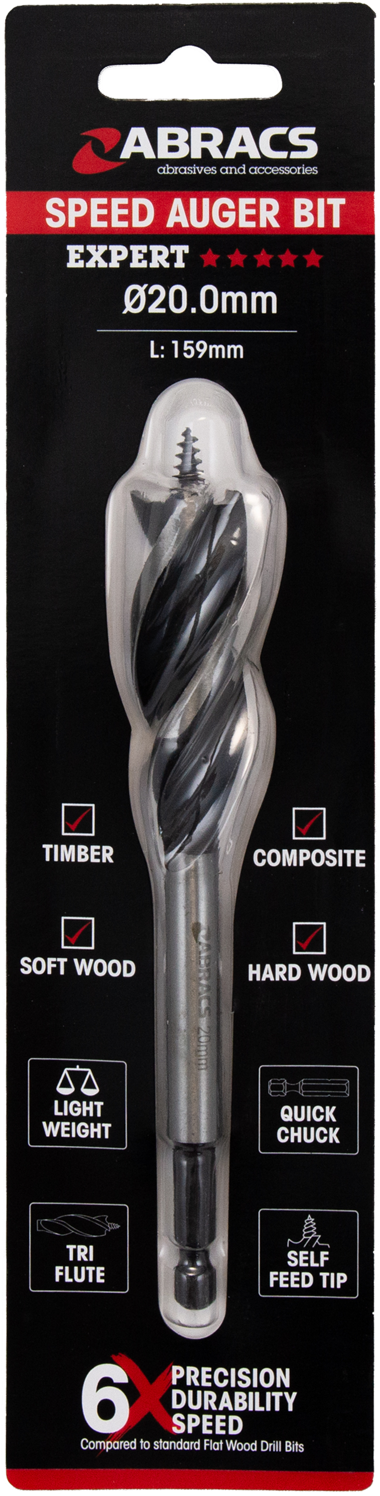 ABRACS SPEED AUGER WOOD BIT ( 7 VARIANTS)