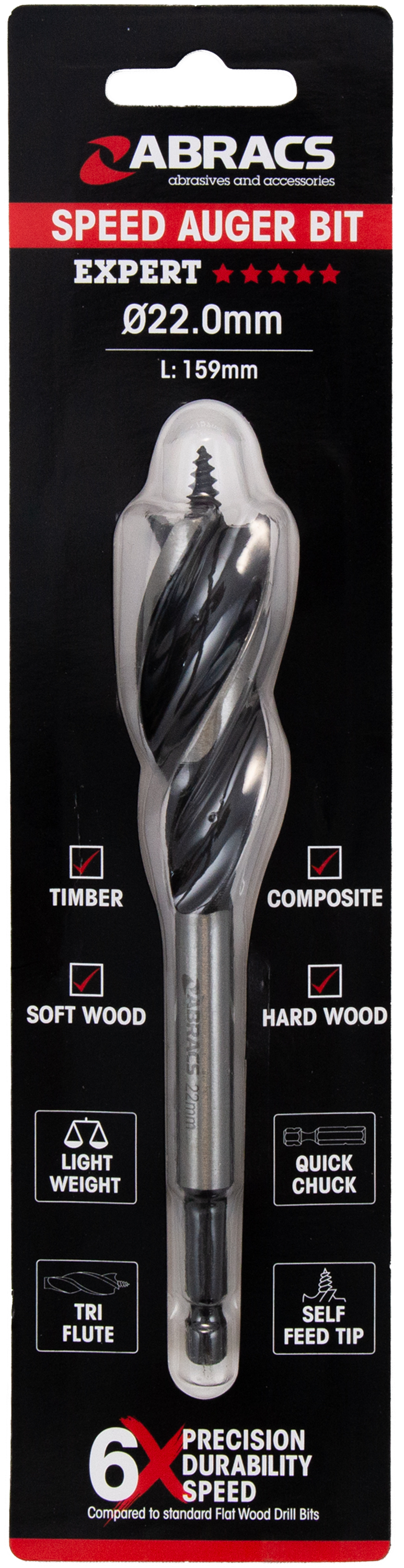 ABRACS SPEED AUGER WOOD BIT ( 7 VARIANTS)