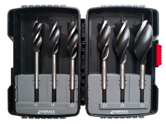ABRACS SPEED AUGER WOOD BIT 6PC SET