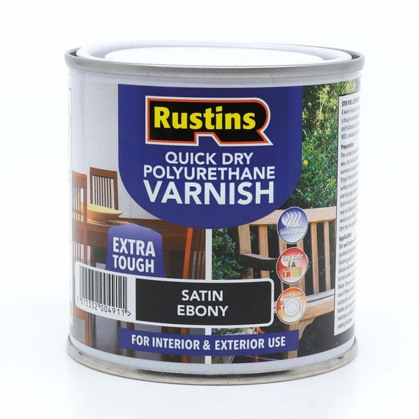 RUSTINS QUICK DRY POLYURETHANE VARNISH (27 Variants Available )