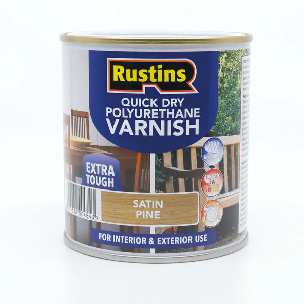 RUSTINS QUICK DRY POLYURETHANE VARNISH (27 Variants Available )