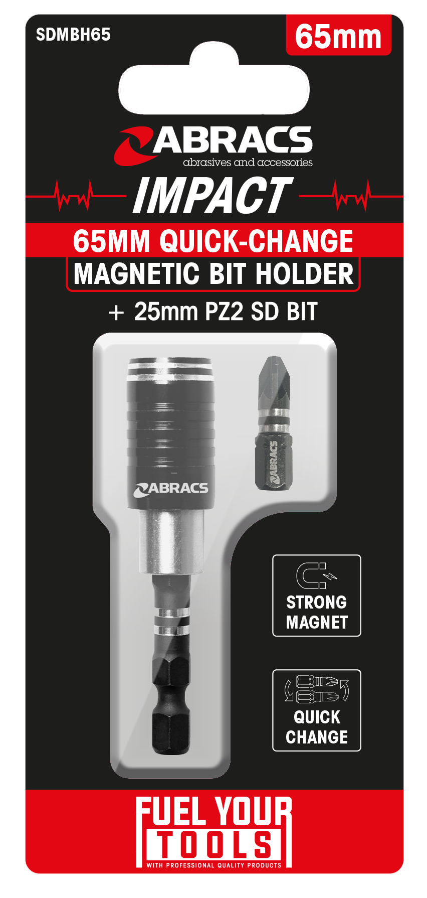 ABRACS QUICK CHANGE MAGNETIC BIT HOLDER & PZ2 BIT