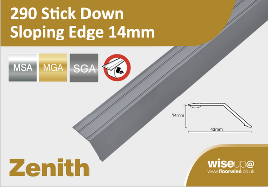 SLOPE EDGE STICK DOWN SILVER 14MM - Woodworkers.ie - 