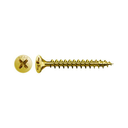 SPAX CHIPBOARD SCREWS YELLOW 5X80/100 - Woodworkers.ie - 