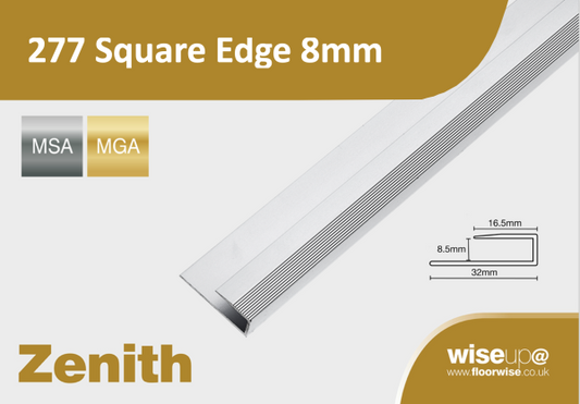 SQUARE EDGE 8MM MATT SILVER 2.7M - Woodworkers.ie - 