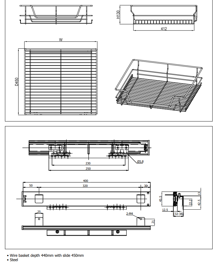 CHROME STORAGE  BASKETS