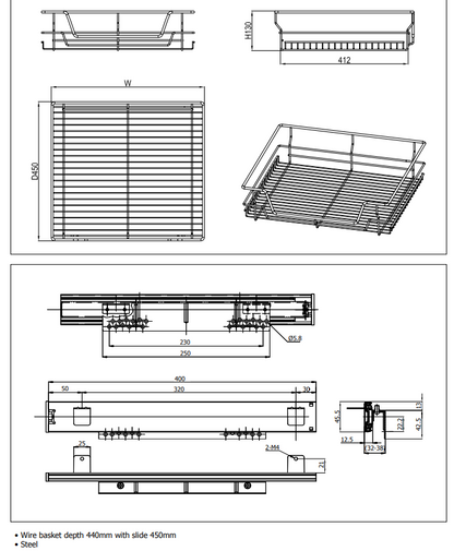 CHROME STORAGE  BASKETS