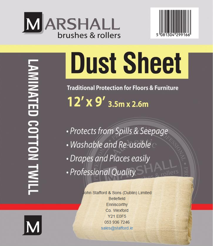 MARSHALL 12" X 9" LAMINATED DUST SHEET