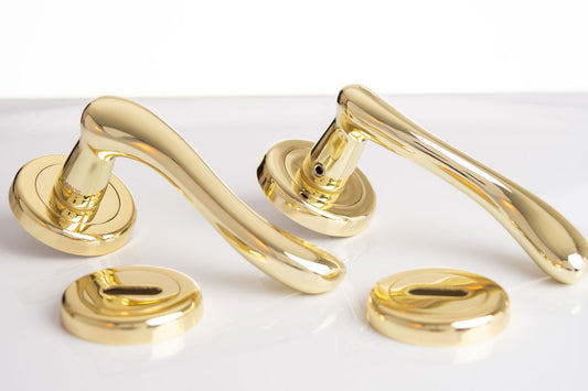 Sonnato Bari Brass Lever On Rose C/W Escutcheon (Copy) - Woodworkers.ie - 