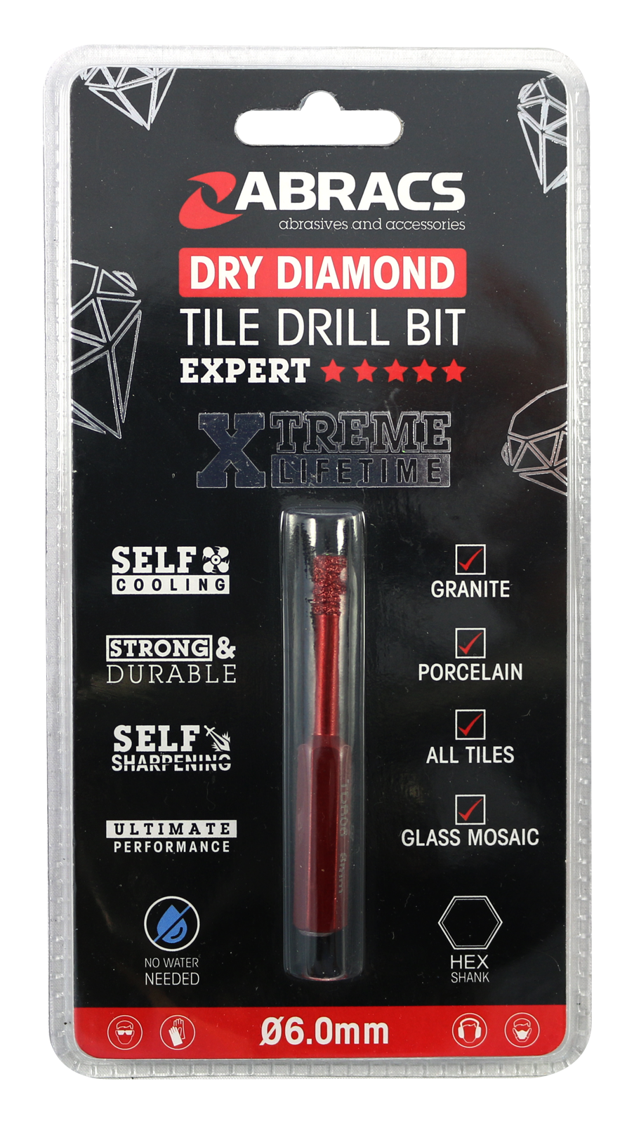 ABRACS DIAMOND TILE DRILL BIT  ( 3 VARIANTS)