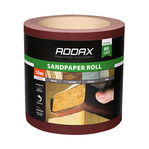 TIMCO 115mmx10m SANDPAPER ROLL RED 60