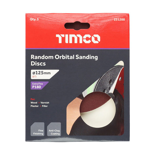TIMCO 125MM ORBITAL SANDING DISCS P180 - Woodworkers.ie - 