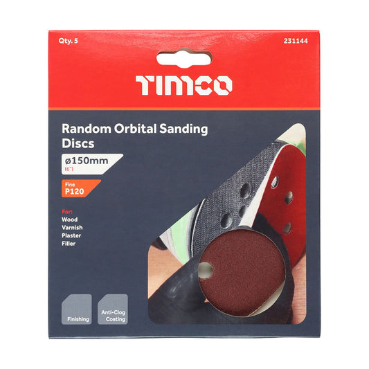 TIMCO 150MM ORBITAL SANDING DISCS P120 - Woodworkers.ie - 