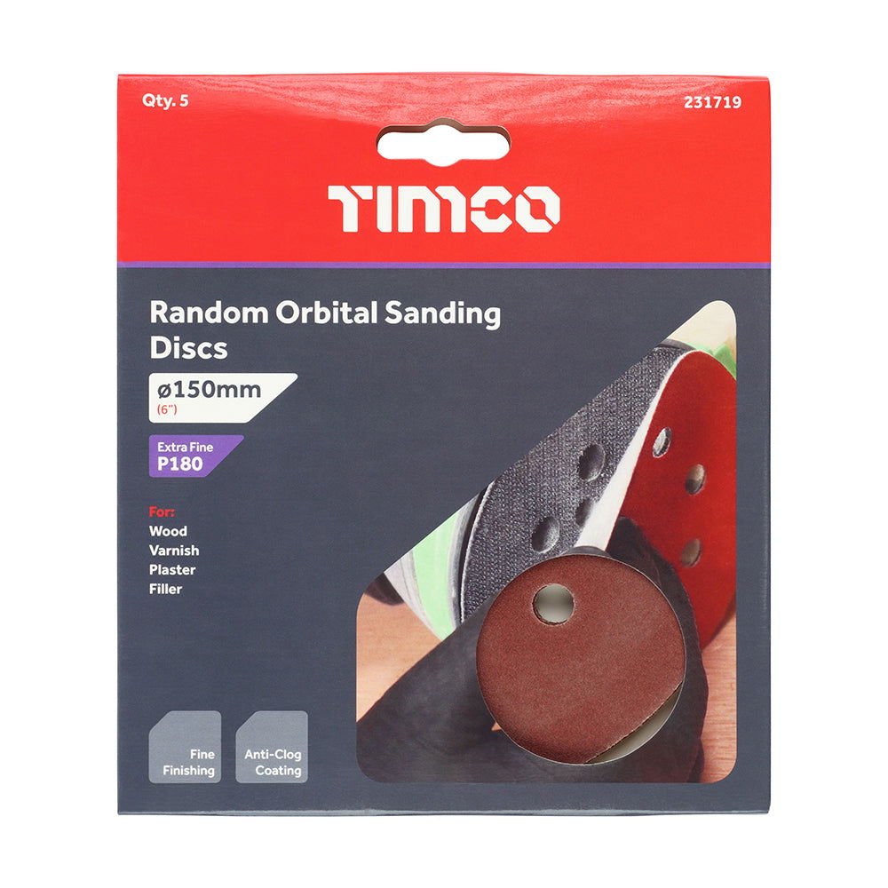 TIMCO 150MM ORBITAL SANDING DISCS P180