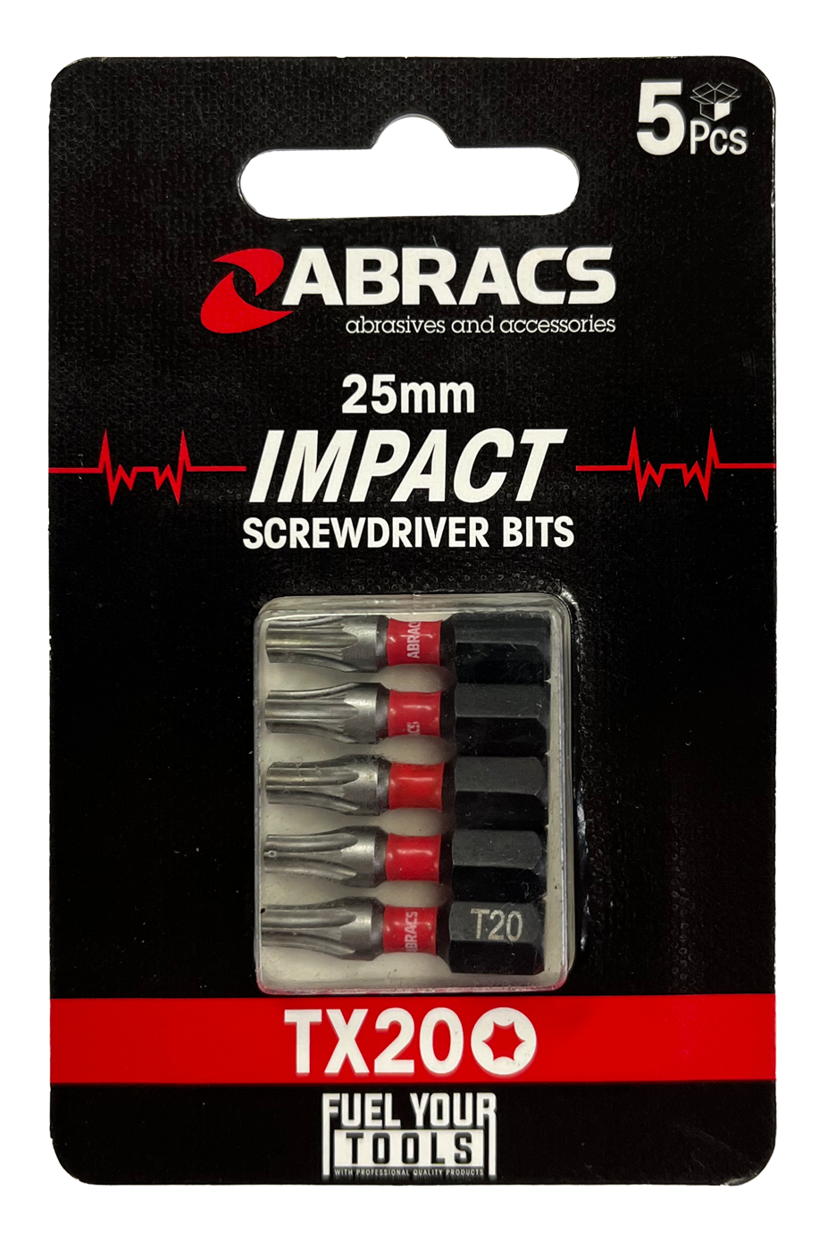 ABRACS TX IMPACT SCREWDRIVER BIT 25mm 5PK ( 5 VARIANTS)