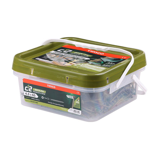 Timco 4.5X65 C2 Vdecking Screws Ytx20 Csk Grn 1000 - Woodworkers.ie - 