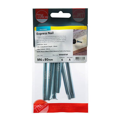 Timco 6 X 80 Express Nail 6Pk - Woodworkers.ie - 