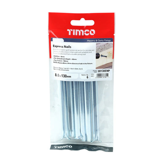 Timco 8 X 130 Express Nail 6Pk - Woodworkers.ie - 