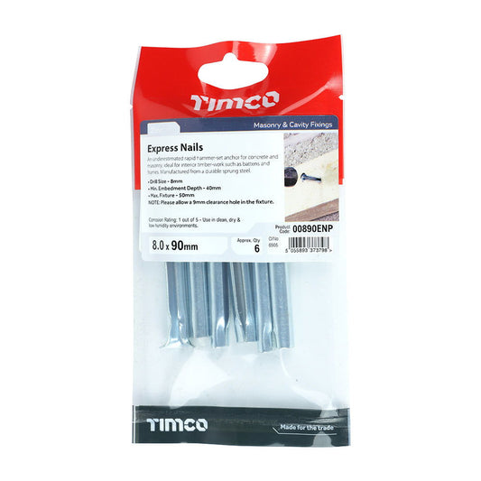 Timco 8 X 90 Express Nail 6Pk - Woodworkers.ie - 