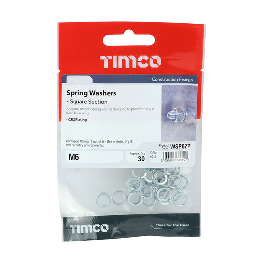 Timco M6  Spring Washer Pk30 - Woodworkers.ie - 