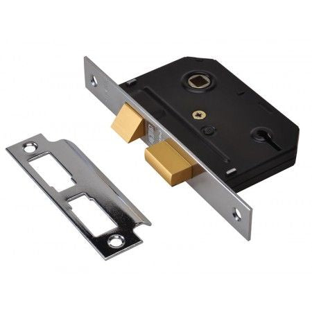 UNION 3LEVER MORTICE LOCK 76 mm CHROME - Woodworkers.ie - 