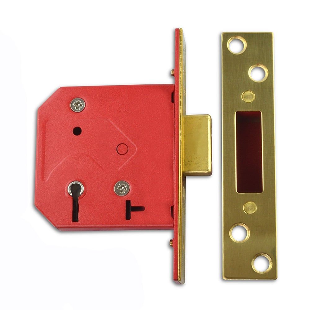 UNION 3 LEVER DEADLOCK 3" BRASS - Woodworkers.ie - 