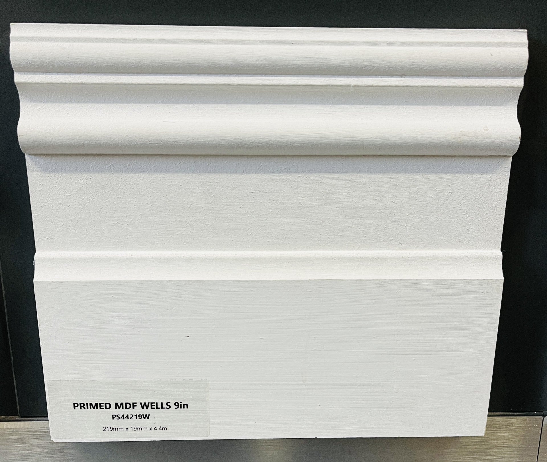 Primed MDF 9" Wells- Skirting 219mm X 4.4mt