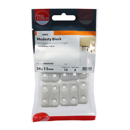 WHITE MODESTY BLOCKS PK10 - Woodworkers.ie - 