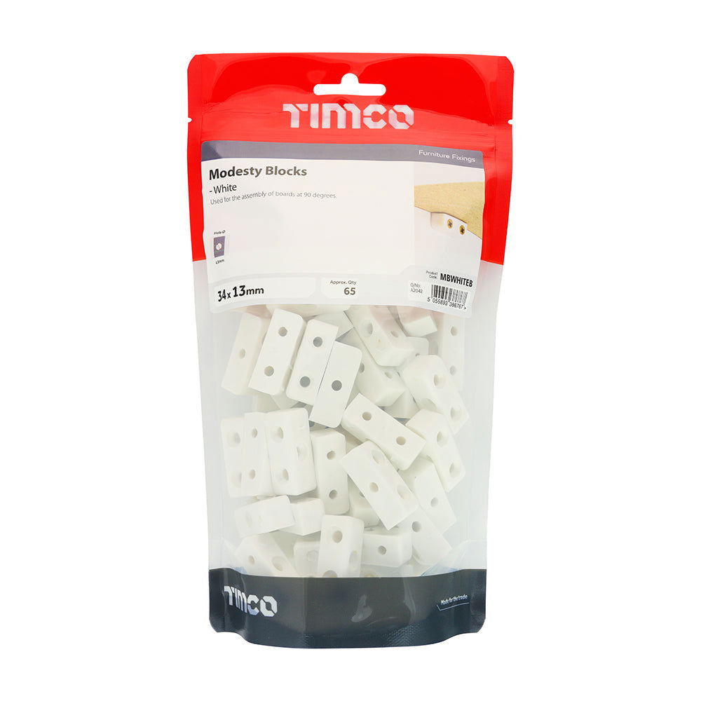 WHITE MODESTY BLOCKS PK65 - Woodworkers.ie - 