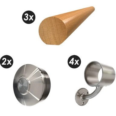 Wall Mounted Stair Handrail Kit - Woodworkers.ie - 